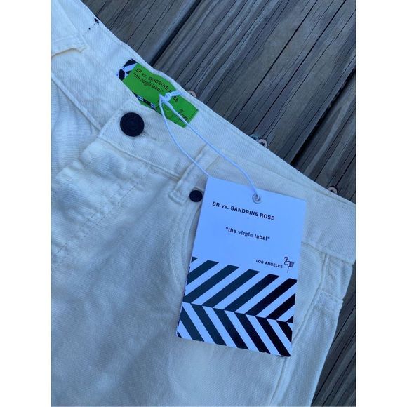 SR. vs. Sandrine Rose NWT "The Virgin Label" Snow White Pants, Size 28, MP $198 - Picture 3 of 12